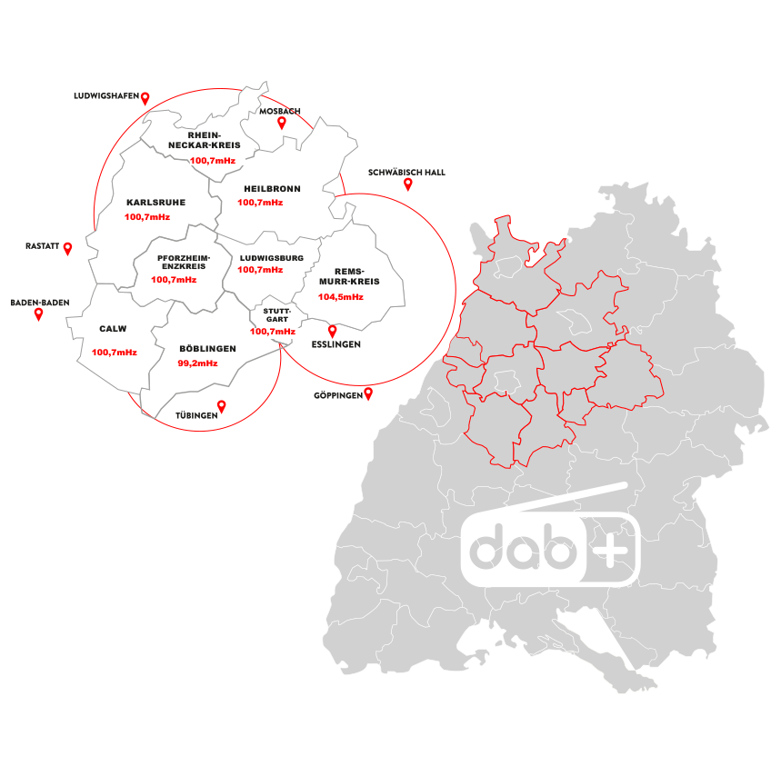 Sendegebiet Stuttgart