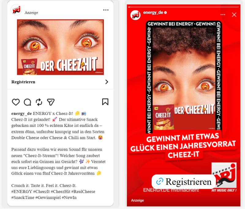Ads die via Meta ausgeliefert wurden.